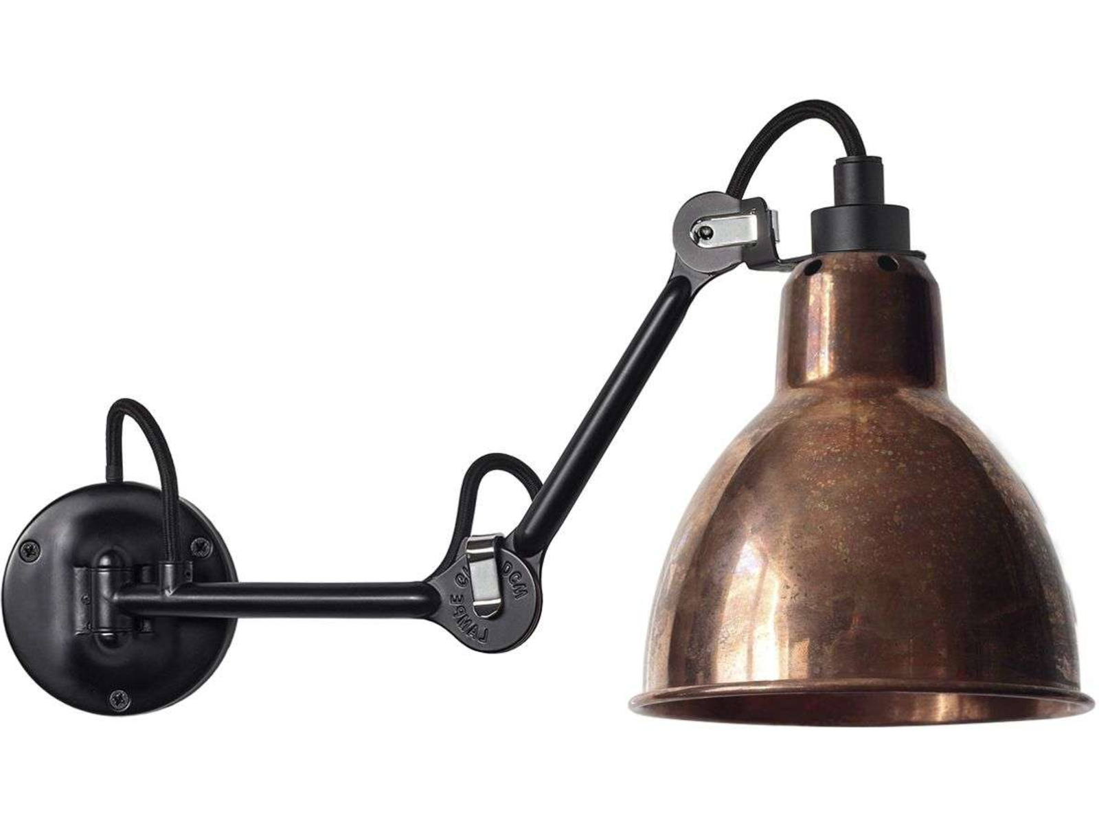 204 Applique Murale Black/Raw Copper - Lampe Gras